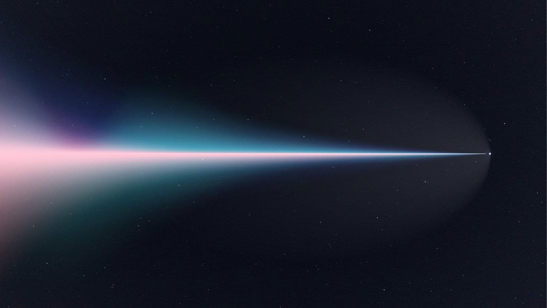 Pastel light beam across starfield